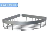 Полочка  угловая овальная , борт 2 см ,  одинарная 20 см алюминиевая - матовая